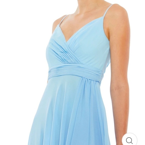 Mac Duggal Ieena Astmmetrical Hem Chiffon Maxi Dress Size 6 - Picture 3 of 15